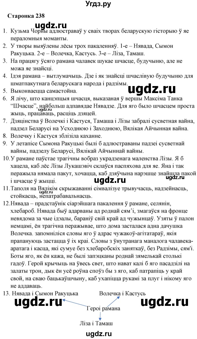 ГДЗ (Решебник) по литературе 10 класс Бязлепкина-Чарнякевич А.П. / старонка / 238-239