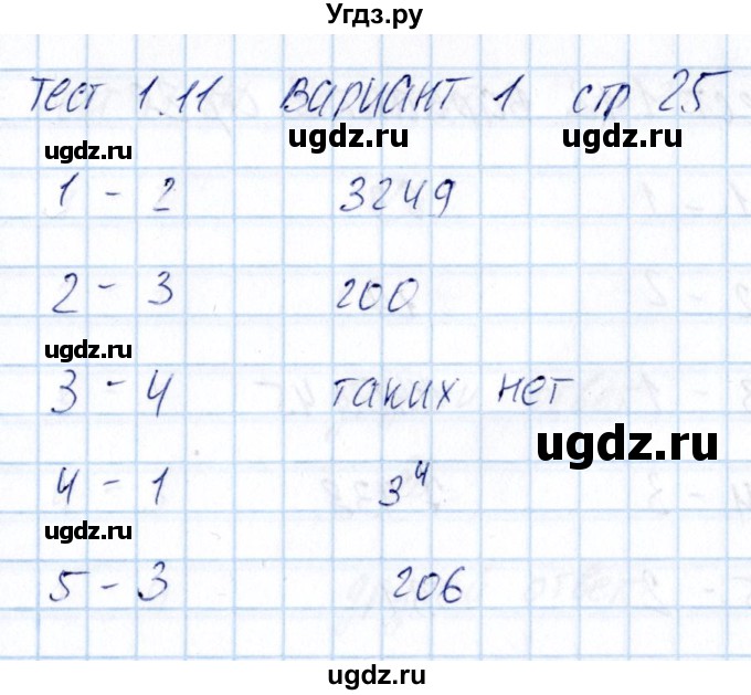 ГДЗ (Решебник) по математике 5 класс (тесты к учебнику Никольского) Журавлев С.Г. / страница / 25