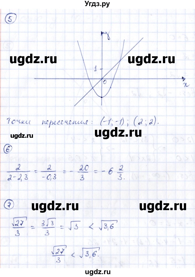 ГДЗ (Решебник) по алгебре 9 класс (сборник заданий) Кузнецова Л.В. / раздел 1 / работа 23. вариант / 2(продолжение 3)