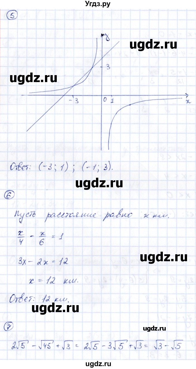 ГДЗ (Решебник) по алгебре 9 класс (сборник заданий) Кузнецова Л.В. / раздел 1 / работа 5. вариант / 1(продолжение 3)