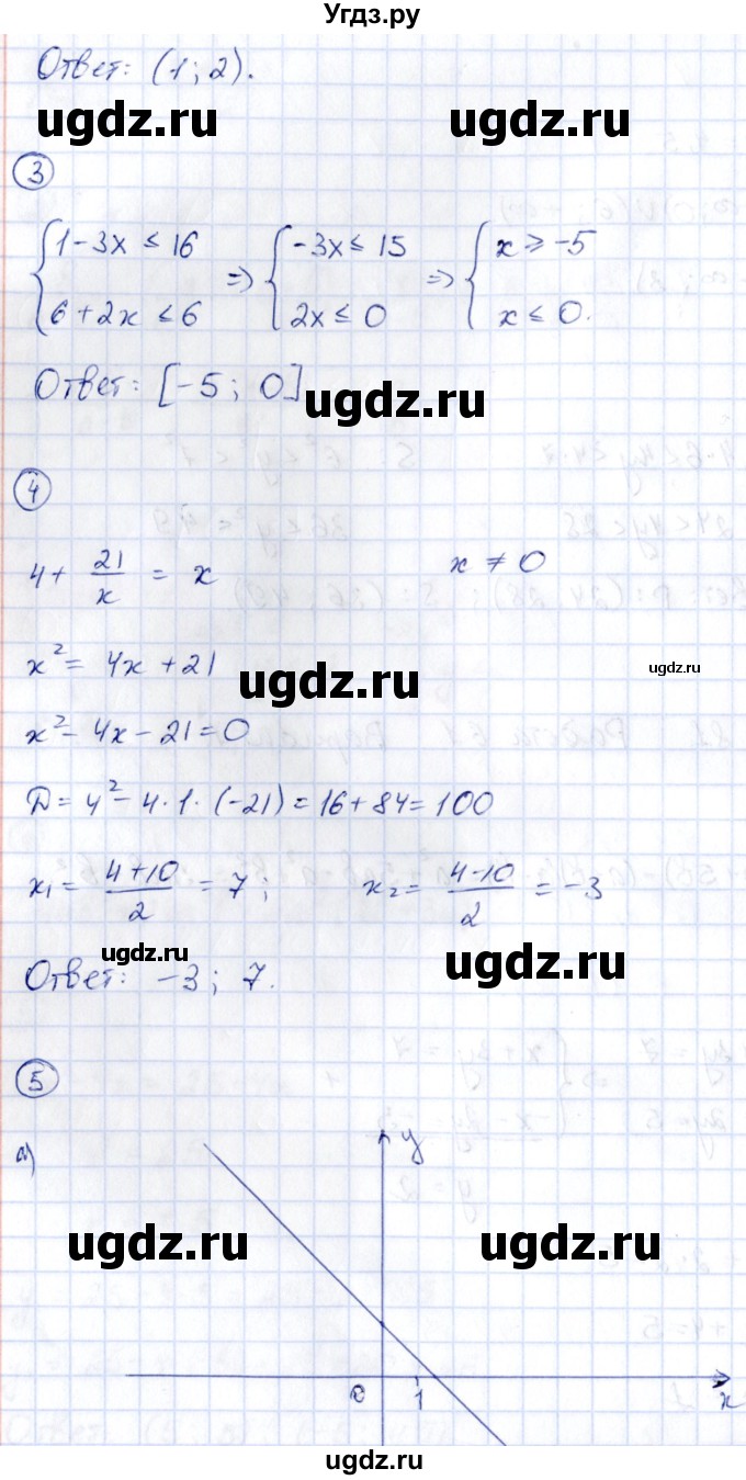 ГДЗ (Решебник) по алгебре 9 класс (сборник заданий) Кузнецова Л.В. / раздел 1 / работа 61. вариант / 1(продолжение 2)