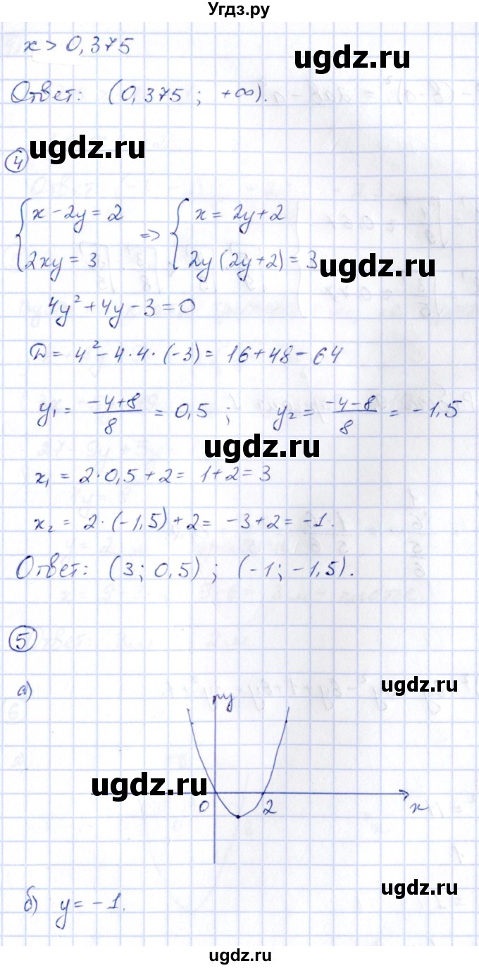 ГДЗ (Решебник) по алгебре 9 класс (сборник заданий) Кузнецова Л.В. / раздел 1 / работа 8. вариант / 2(продолжение 2)