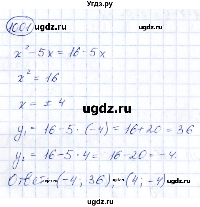 ГДЗ (Решебник) по алгебре 9 класс (сборник заданий) Кузнецова Л.В. / задания / 1001