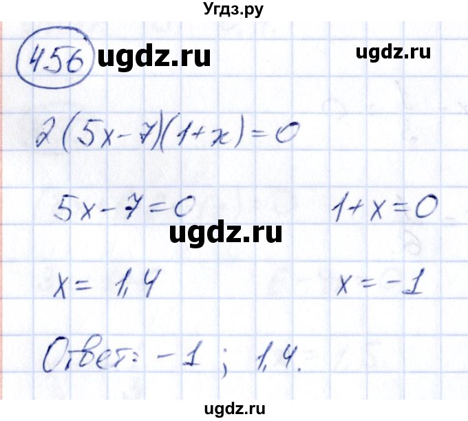 ГДЗ (Решебник) по алгебре 9 класс (сборник заданий) Кузнецова Л.В. / задания / 456