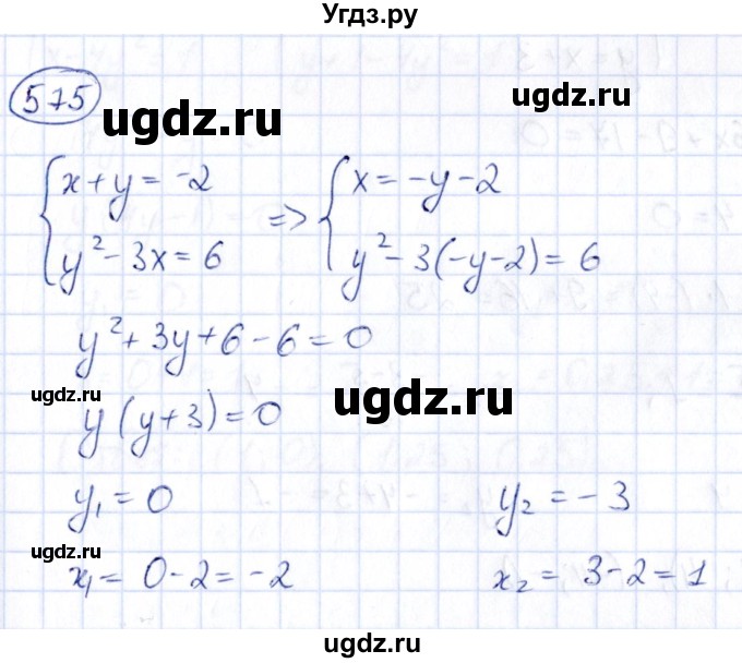 ГДЗ (Решебник) по алгебре 9 класс (сборник заданий) Кузнецова Л.В. / задания / 575