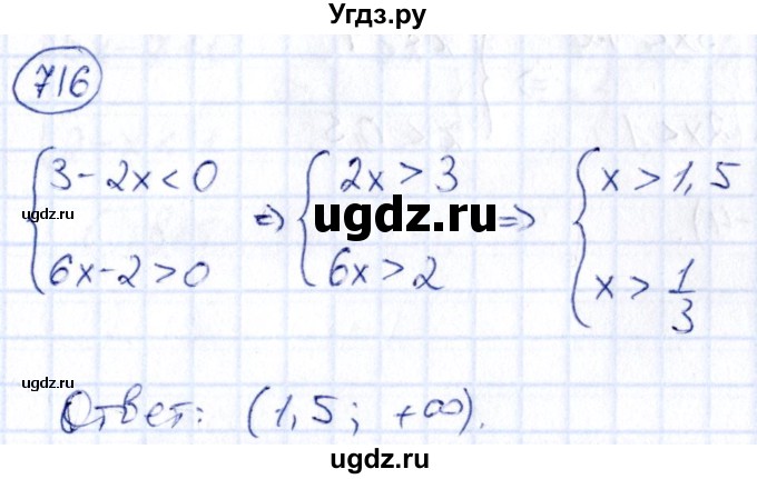 ГДЗ (Решебник) по алгебре 9 класс (сборник заданий) Кузнецова Л.В. / задания / 716