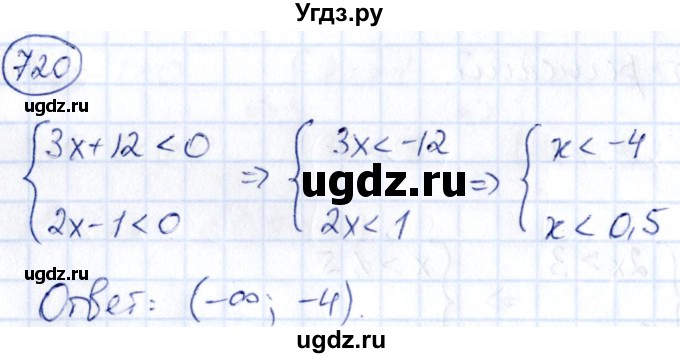 ГДЗ (Решебник) по алгебре 9 класс (сборник заданий) Кузнецова Л.В. / задания / 720