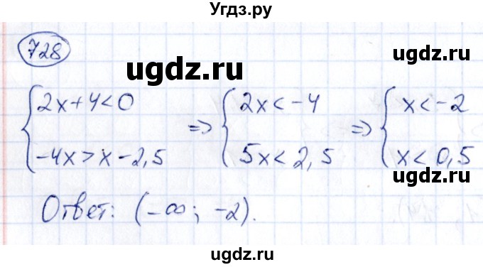 ГДЗ (Решебник) по алгебре 9 класс (сборник заданий) Кузнецова Л.В. / задания / 728