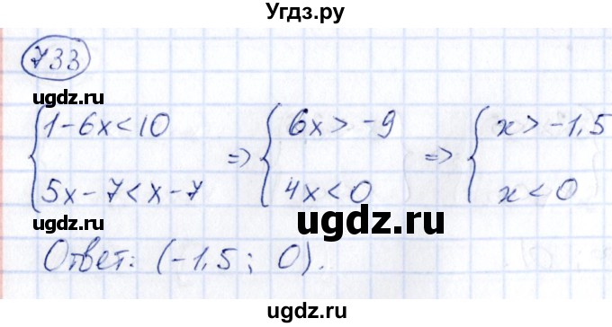 ГДЗ (Решебник) по алгебре 9 класс (сборник заданий) Кузнецова Л.В. / задания / 733