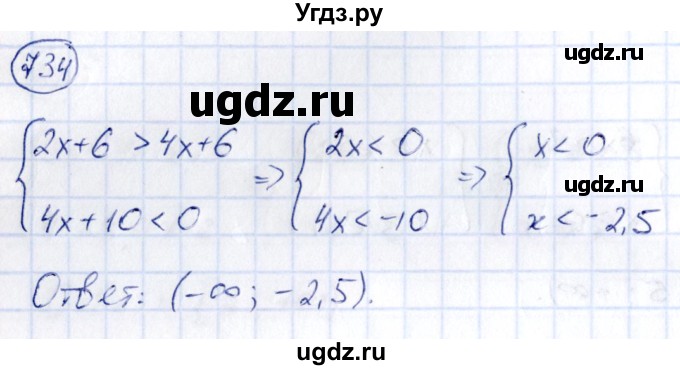 ГДЗ (Решебник) по алгебре 9 класс (сборник заданий) Кузнецова Л.В. / задания / 734