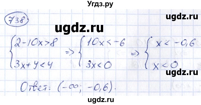 ГДЗ (Решебник) по алгебре 9 класс (сборник заданий) Кузнецова Л.В. / задания / 738