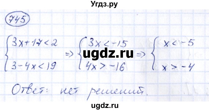 ГДЗ (Решебник) по алгебре 9 класс (сборник заданий) Кузнецова Л.В. / задания / 745