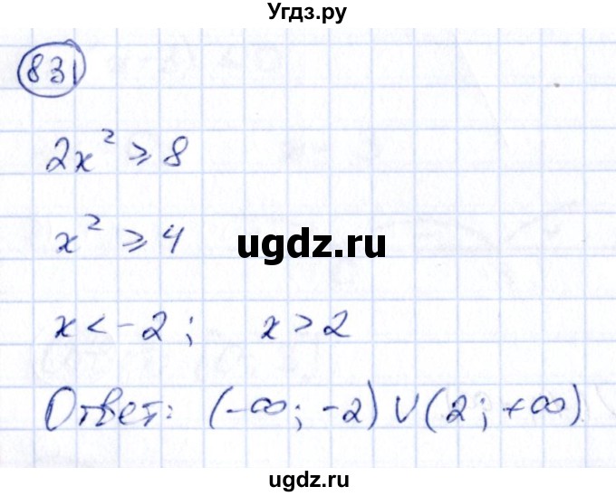 ГДЗ (Решебник) по алгебре 9 класс (сборник заданий) Кузнецова Л.В. / задания / 831