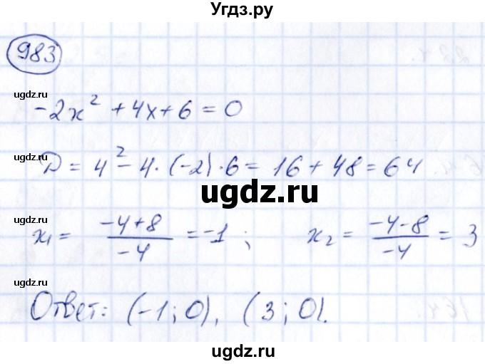 ГДЗ (Решебник) по алгебре 9 класс (сборник заданий) Кузнецова Л.В. / задания / 983