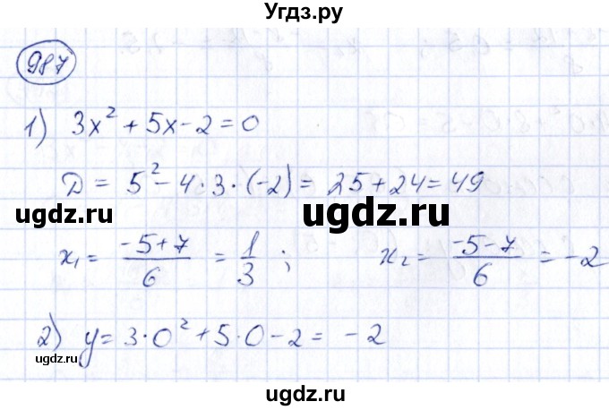 ГДЗ (Решебник) по алгебре 9 класс (сборник заданий) Кузнецова Л.В. / задания / 987