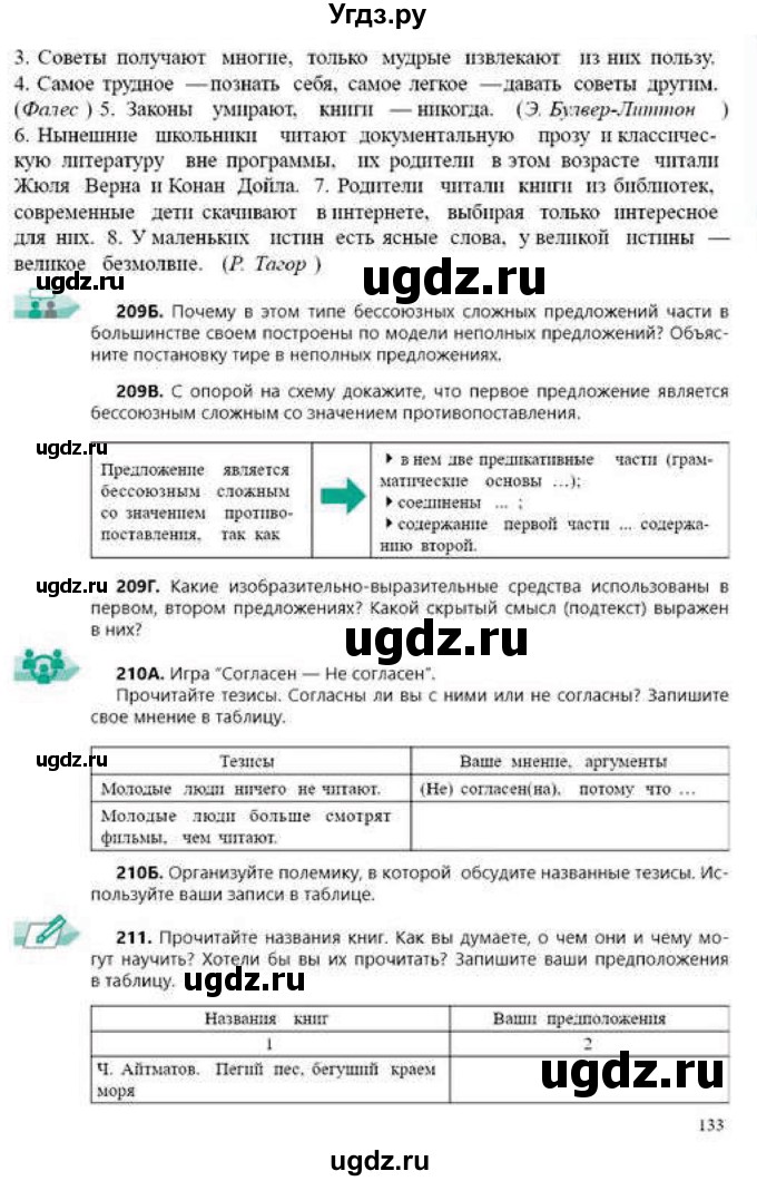 ГДЗ (Учебник) по русскому языку 9 класс Сабитова З.К. / страница / 133