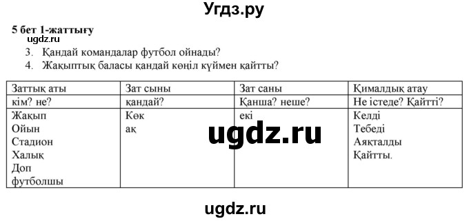 ГДЗ (Решебник) по казахскому языку 2 класс Жумабаева A.E. / бөлім 2. бет / 5