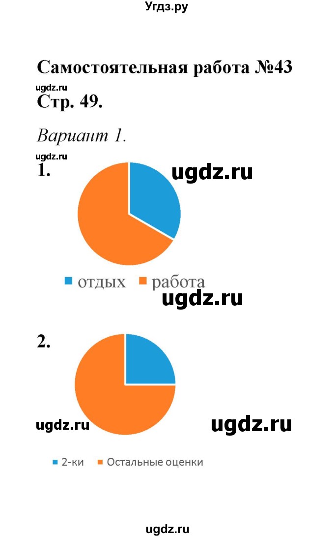 ГДЗ (Решебник) по математике 5 класс (контрольные и самостоятельные работы) М. А. Попов / самостоятельные работы / самостоятельная работа 43 (вариант) / 1