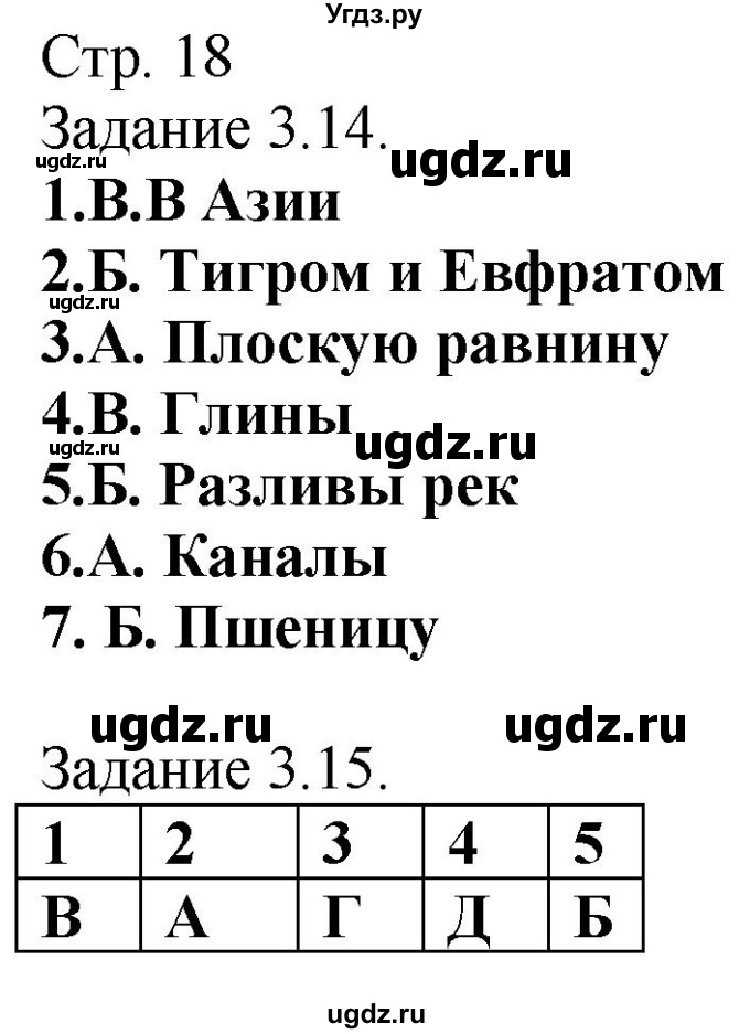 ГДЗ (Решебник) по истории 5 класс (рабочая тетрадь с комплектом контурных карт (Древнего мира)) Пономарев М.В. / страница / 18