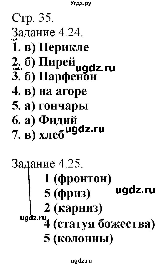 ГДЗ (Решебник) по истории 5 класс (рабочая тетрадь с комплектом контурных карт (Древнего мира)) Пономарев М.В. / страница / 35