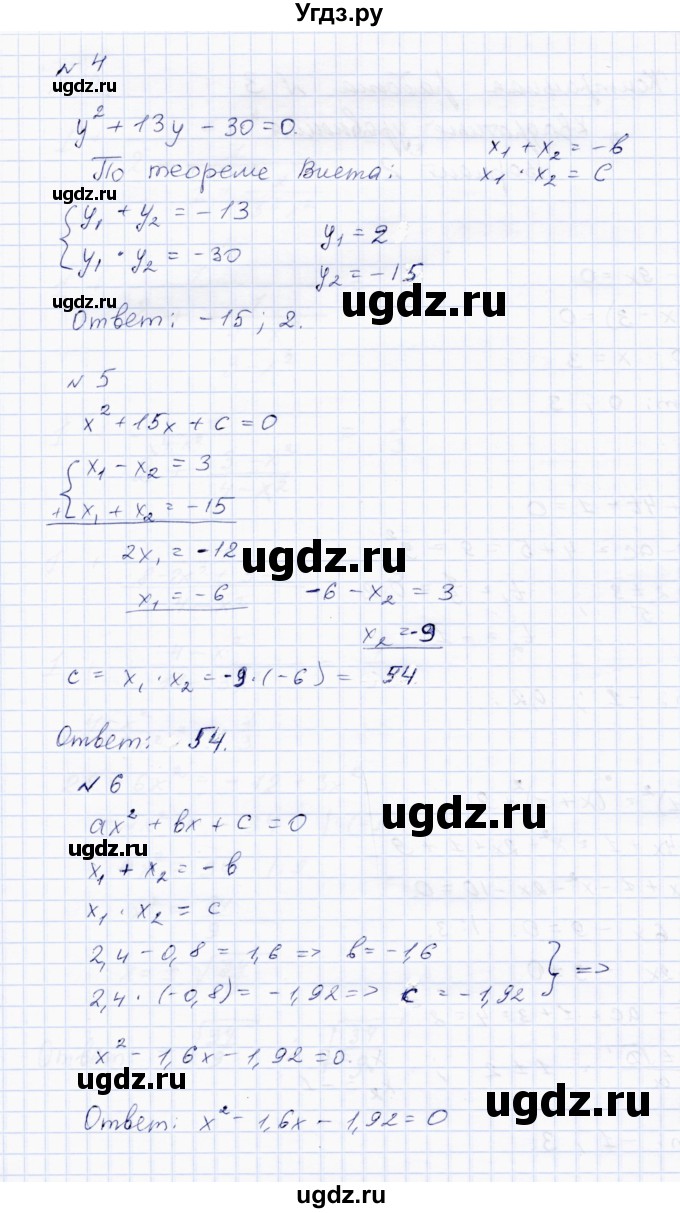 ГДЗ (Решебник) по алгебре 8 класс (Тетрадь контрольных тестовых работ) В.И. Стокоз / работа 3 (варианты) / 2(продолжение 2)