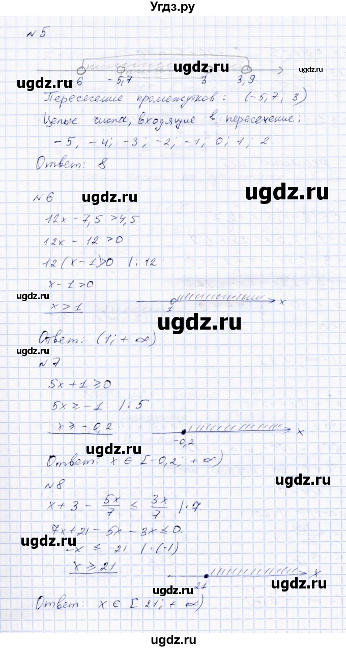 ГДЗ (Решебник) по алгебре 8 класс (Тетрадь контрольных тестовых работ) В.И. Стокоз / работа 4 (варианты) / 1(продолжение 2)