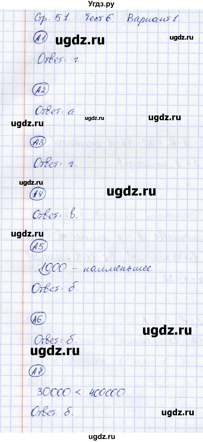 ГДЗ (Решебник) по математике 3 класс (тесты) Т. П. Быкова / часть 1 / тест 6 (вариант) / 1