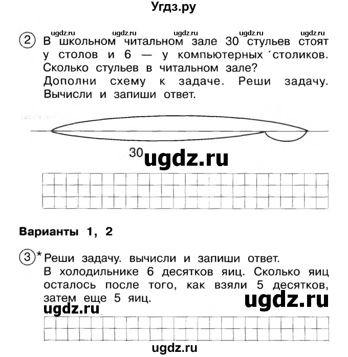 ГДЗ (Учебник) по математике 2 класс (Тетрадь для проверочных и контрольных работ) Р. Г. Чуракова / часть 1 / проверочные работы / проверочная работа 7 (вариант) / 2(продолжение 2)