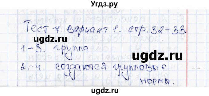 ГДЗ (Решебник 2016) по обществознанию 6 класс (тесты) Т. В. Коваль / тест 7 / Вариант 1
