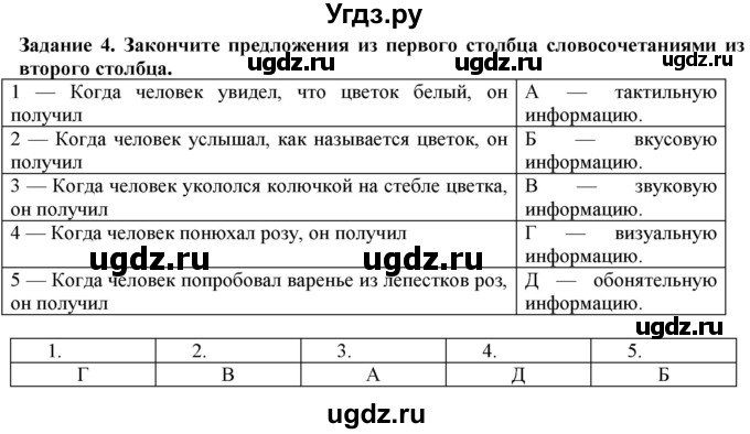 ГДЗ (Решебник) по информатике 6 класс (рабочая тетрадь) Овчинникова Л.Г. / урок 1 / 4