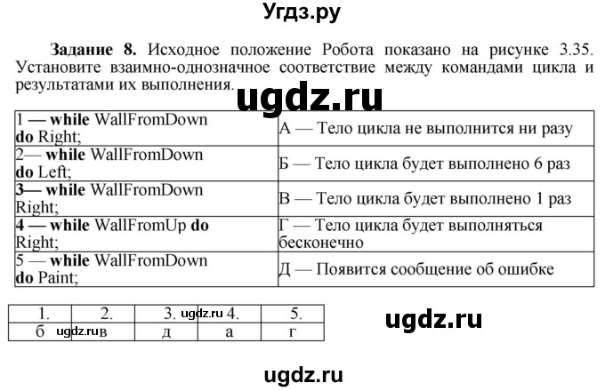 ГДЗ (Решебник) по информатике 7 класс (рабочая тетрадь) Овчинникова Л.Г. / урок 14 / 8