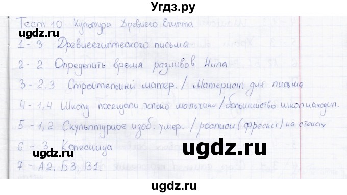 ГДЗ (Решебник) по истории 5 класс (тесты) Л. Н. Алексашкина / тест / 10