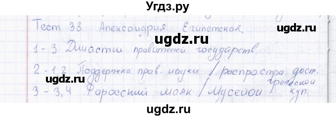 ГДЗ (Решебник) по истории 5 класс (тесты) Л. Н. Алексашкина / тест / 38