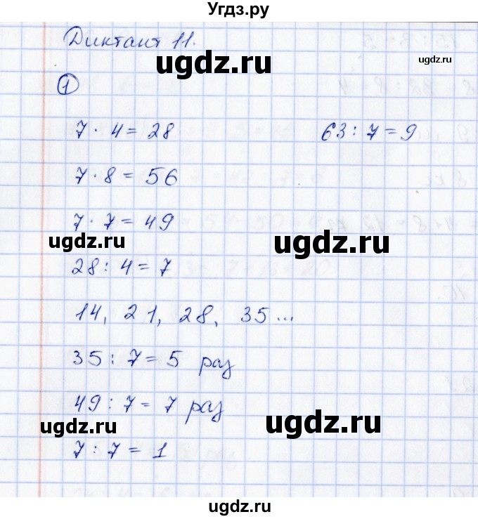 ГДЗ (Решебник) по математике 3 класс (контрольные измерительные материалы (ВПР)) В.Н. Рудницкая / диктант / тема 2 / 11