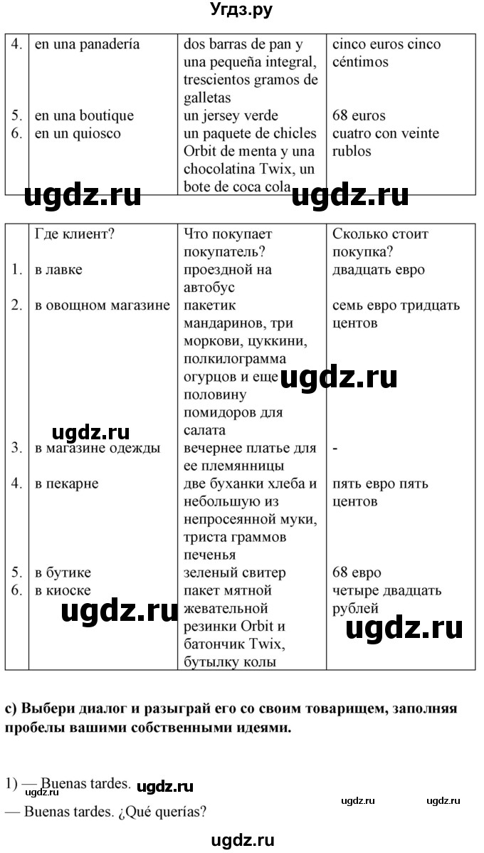 ГДЗ (Решебник) по испанскому языку 7 класс Цыбулева Т.Э. / часть 2. страница / 57(продолжение 2)