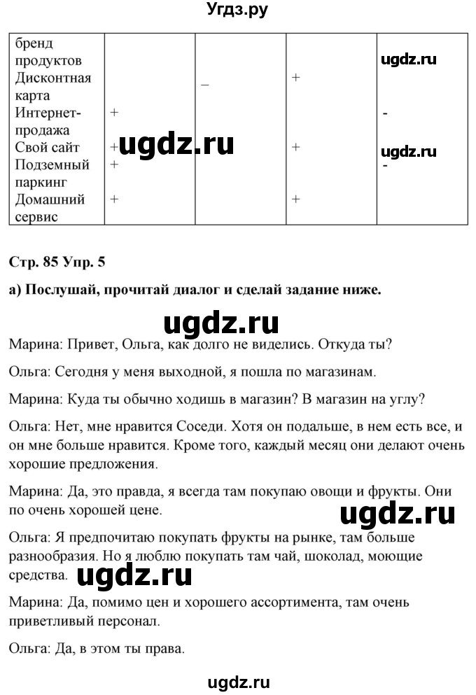 ГДЗ (Решебник) по испанскому языку 7 класс Цыбулева Т.Э. / часть 2. страница / 85(продолжение 2)