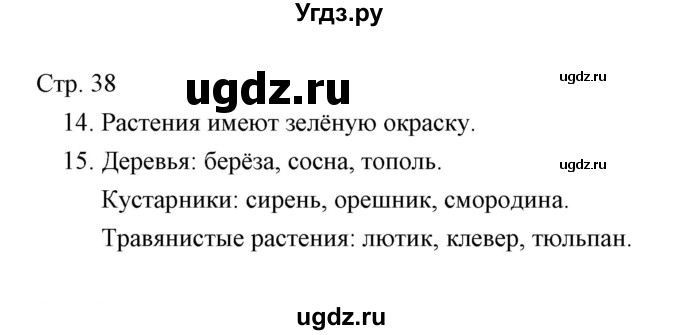 ГДЗ (Решебник) по окружающему миру 3 класс (тетрадь для проверочных работ) Н.Ф. Виноградова / часть 1 (страница) / 38