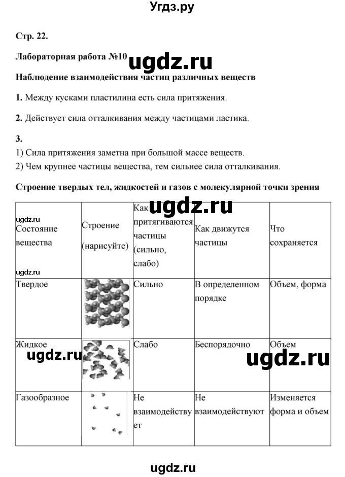 ГДЗ (Решебник) по естествознанию 5 класс (рабочая тетрадь) А.Е. Гуревич / страница / 22 (Лабораторная работа 10)