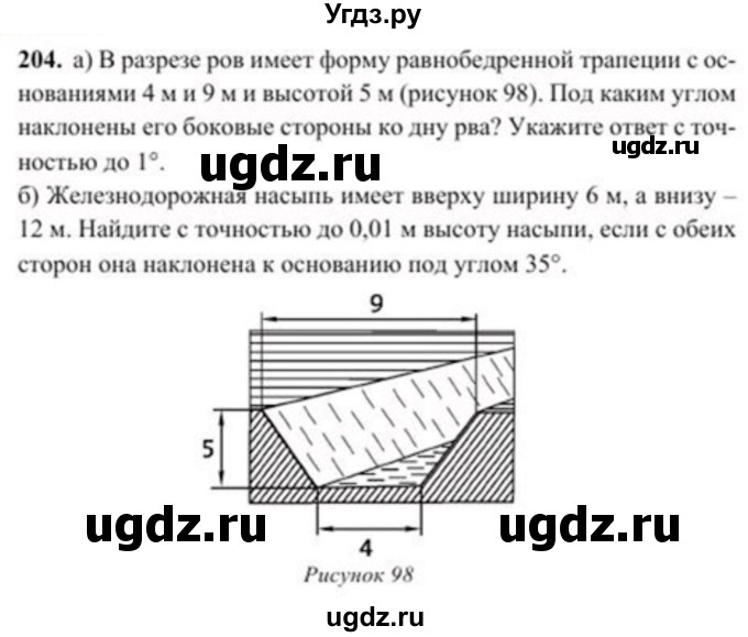 ГДЗ (Учебник) по геометрии 8 класс Солтан Г.Н. / задача / 204
