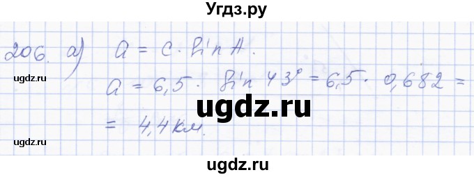 ГДЗ (Решебник) по геометрии 8 класс Солтан Г.Н. / задача / 206