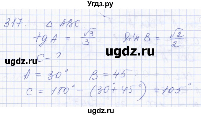 ГДЗ (Решебник) по геометрии 8 класс Солтан Г.Н. / задача / 317