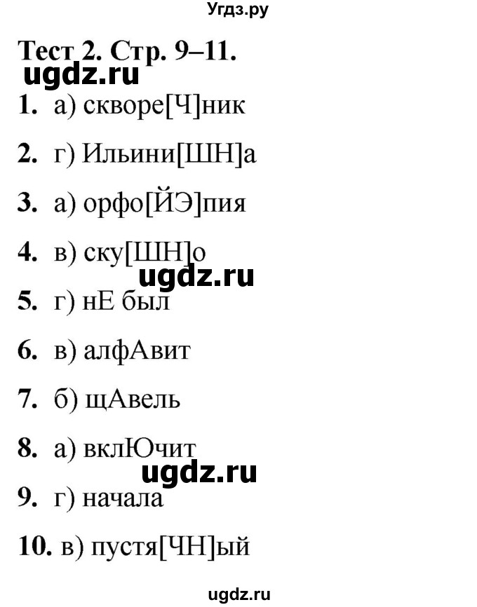 ГДЗ (Решебник 2020) по русскому языку 6 класс (тесты) Е.М. Сергеева / тест / 2