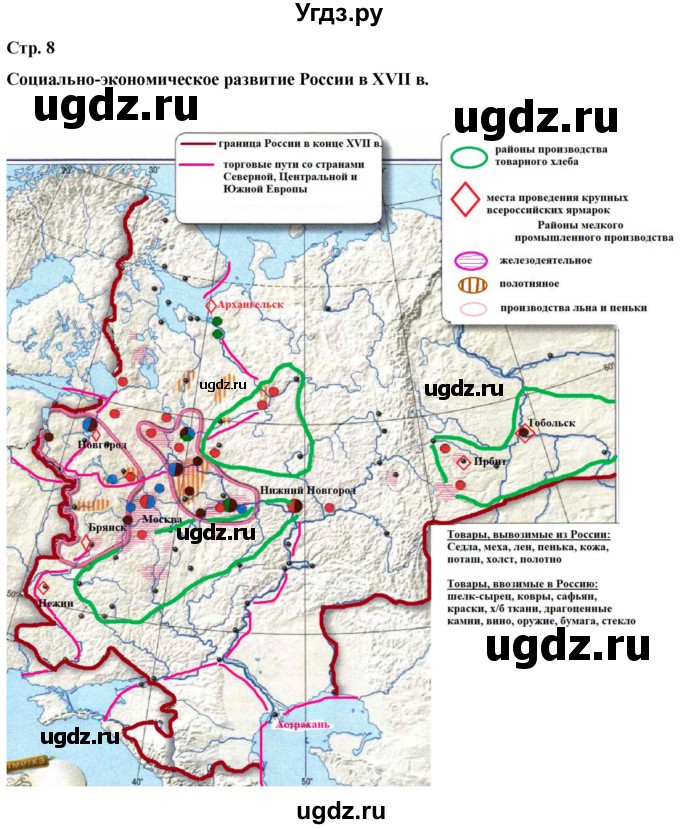 ГДЗ (Решебник) по истории 7 класс (контурные карты (История России)) Тороп В.В. / страница / 8