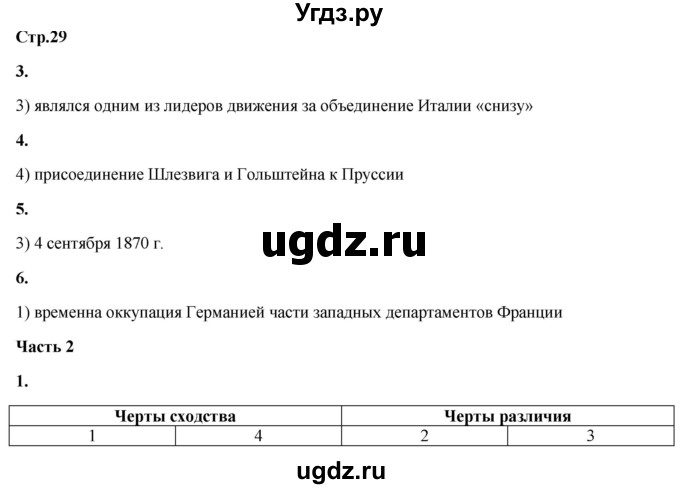 ГДЗ (Решебник) по истории 8 класс (проверочные и контрольные работы ) Баранов П.А. / страница / 29