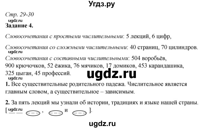ГДЗ (Решебник) по русскому языку 6 класс (рабочая тетрадь) Фокина О.А. / часть 2. страница / 29