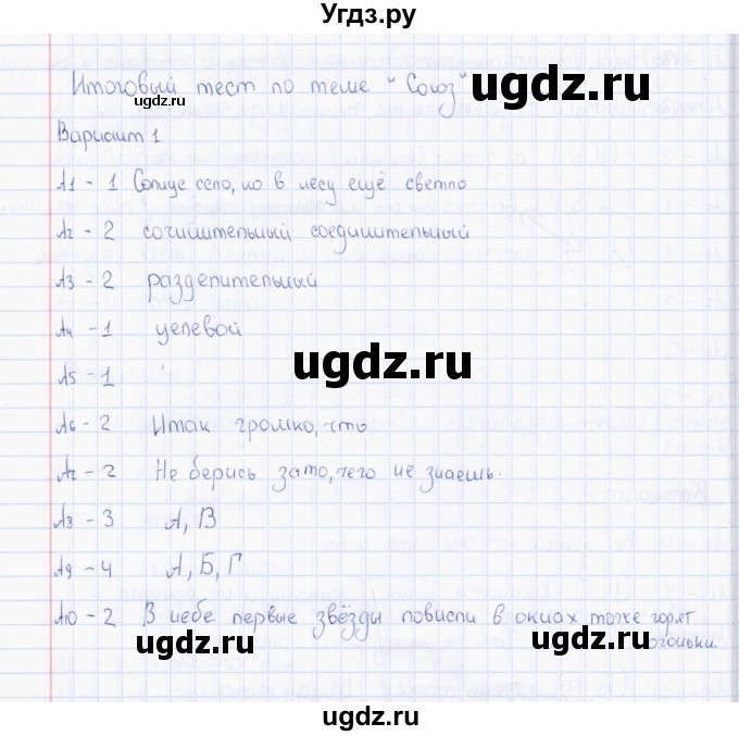 ГДЗ (Решебник) по русскому языку 7 класс (тесты) Е.В. Селезнева / часть 2 / тест 11 (вариант) / 1