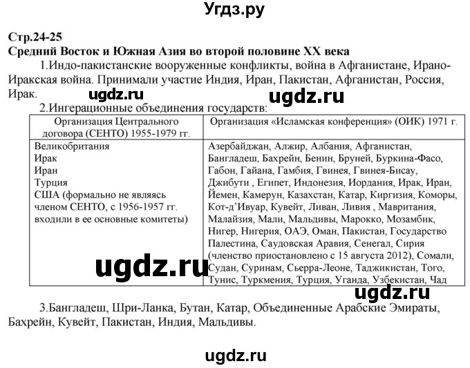 ГДЗ (Решебник) по истории 9 класс (атлас с контурными картами и заданиями (Новейшая)) Колпаков С.В. / атлас / стр.24-25