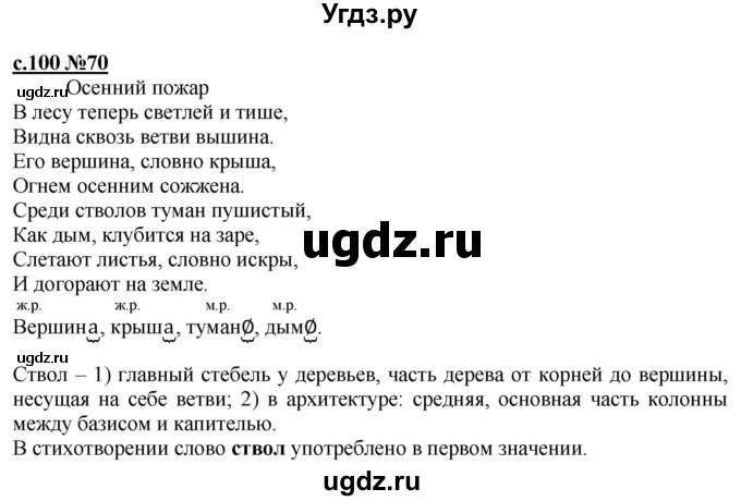 ГДЗ (Решебник) по русскому языку 3 класс Репкин В.В. / часть 1. страница / 100