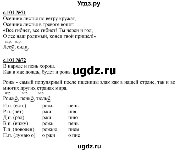 ГДЗ (Решебник) по русскому языку 3 класс Репкин В.В. / часть 1. страница / 101