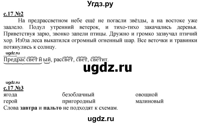 ГДЗ (Решебник) по русскому языку 3 класс Репкин В.В. / часть 1. страница / 17